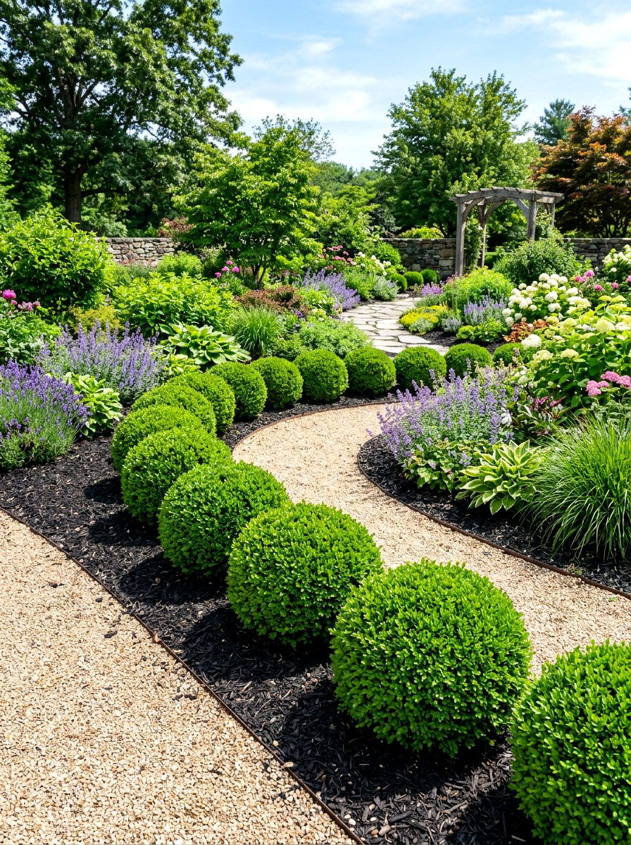 Boxwood Ball Border - 30 boxwood border ideas