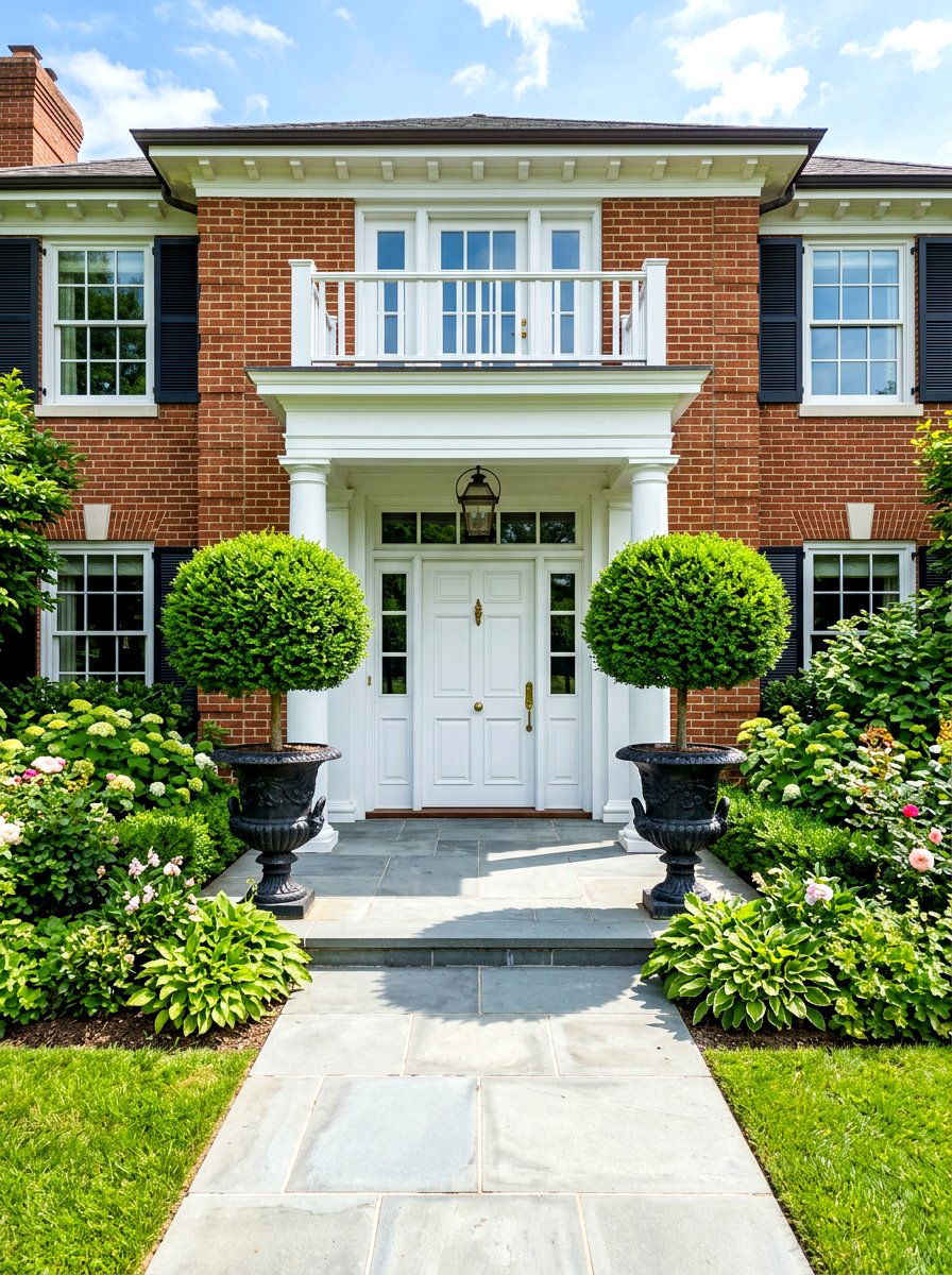 Boxwood Ball Topiary - 30 front porch topiary ideas