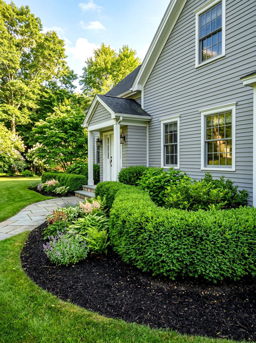 Boxwood Foundation Hedge - 30 boxwood border ideas