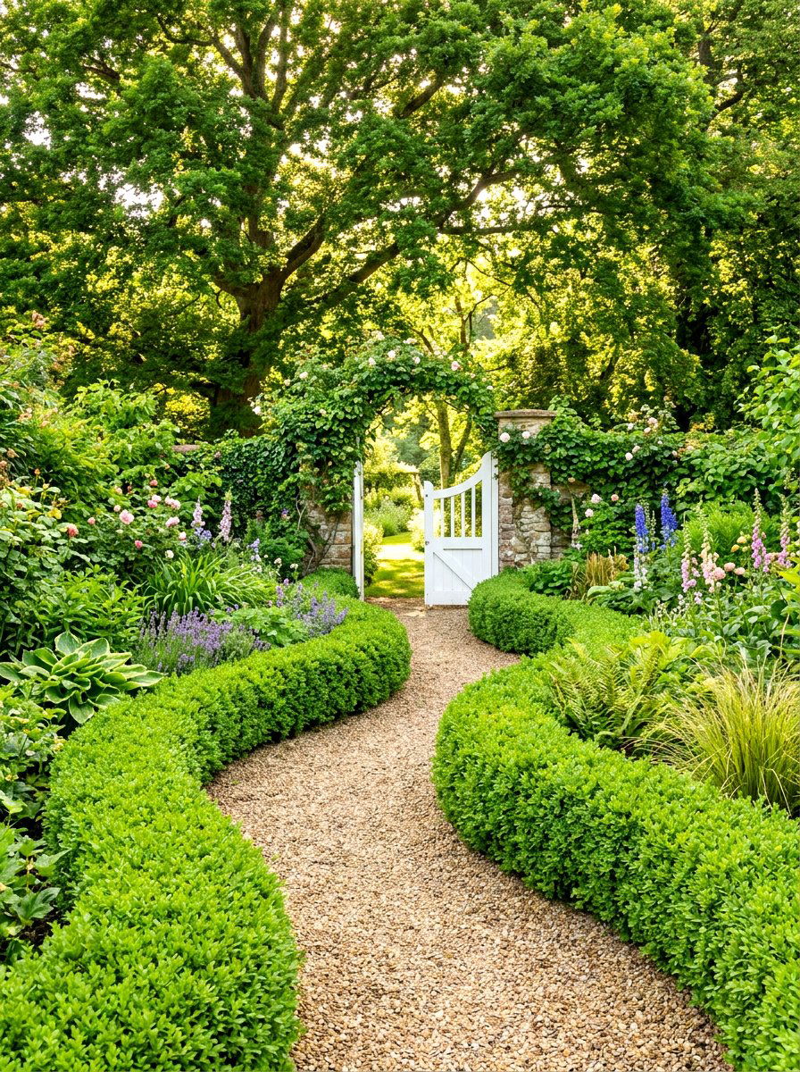 Boxwood Garden Path - 30 boxwood border ideas