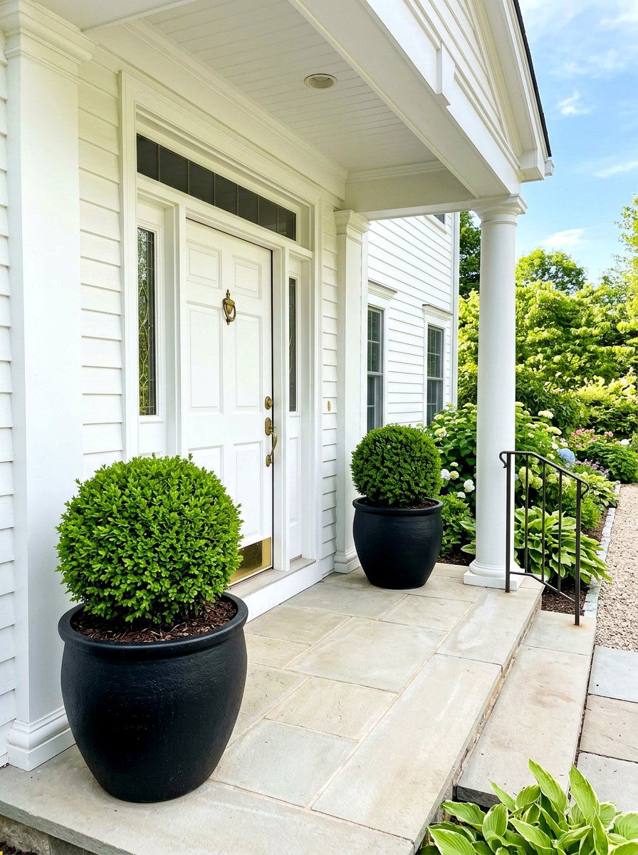 Boxwood Globe Planters - 30 boxwood garden ideas
