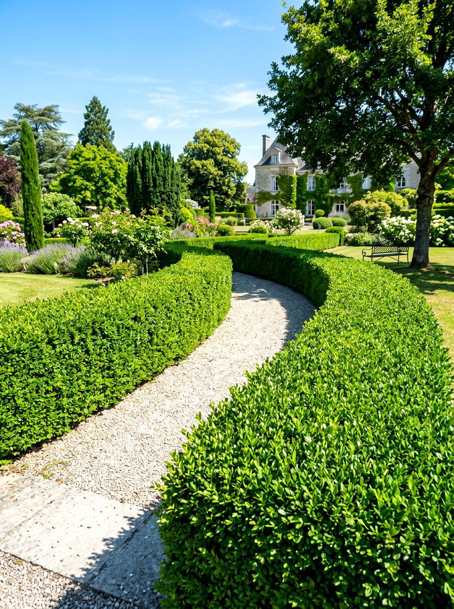 Boxwood Hedge - 30 front yard landscaping ideas