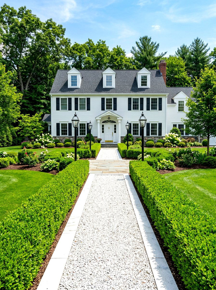 Boxwood Hedge - 30 front yard shrub ideas