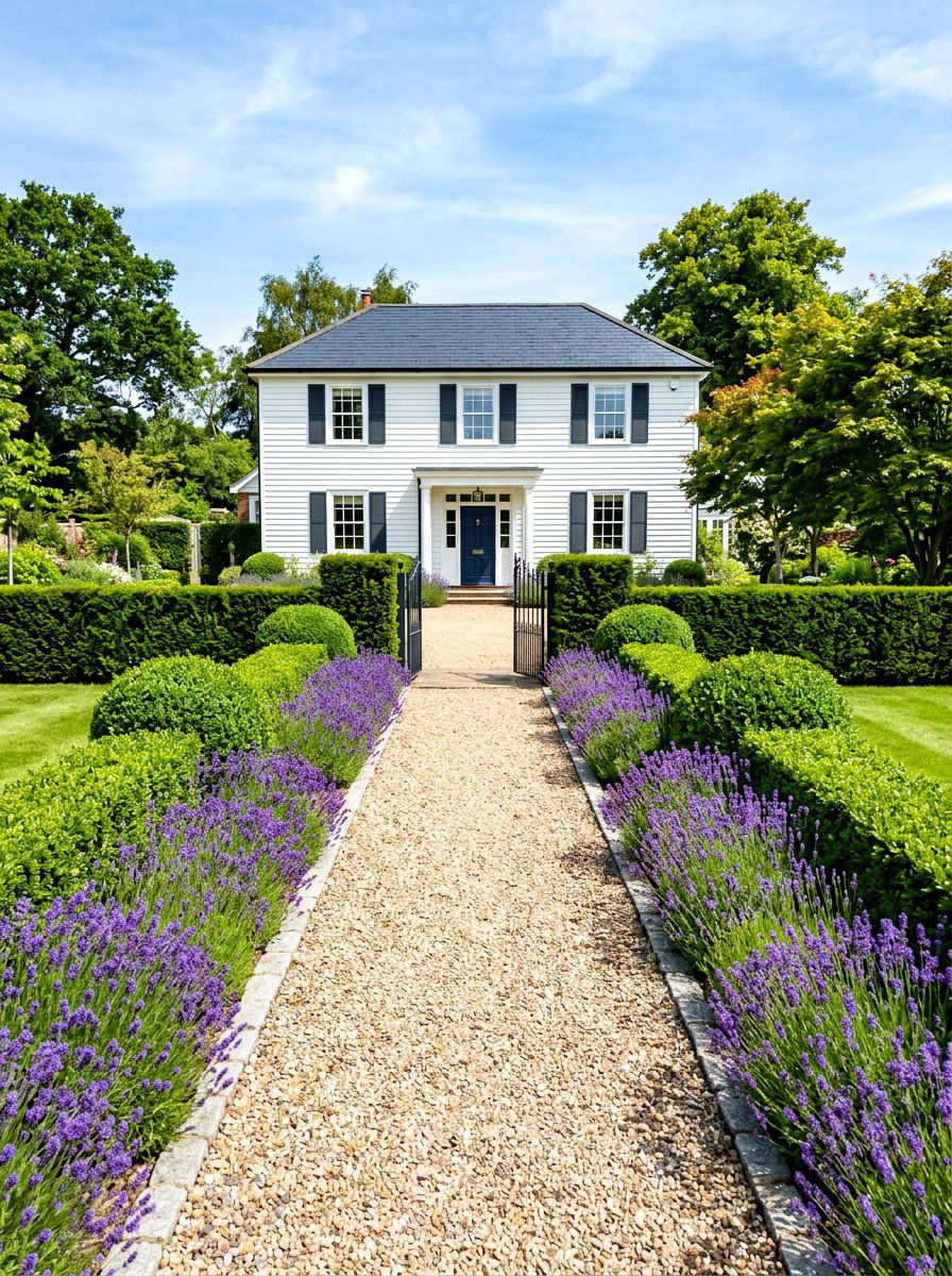 Boxwood Hedge - 30 front yard privacy ideas