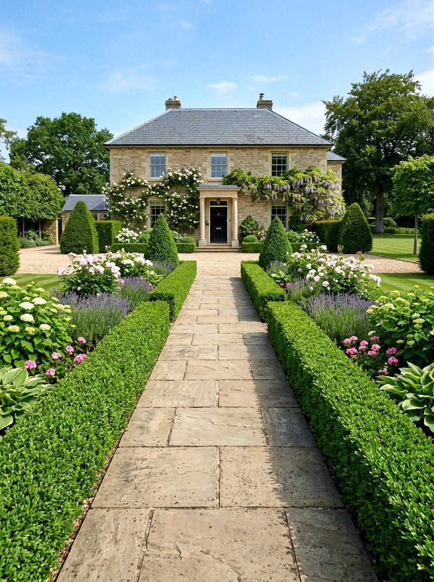 Boxwood Hedge - 30 low maintenance landscaping ideas