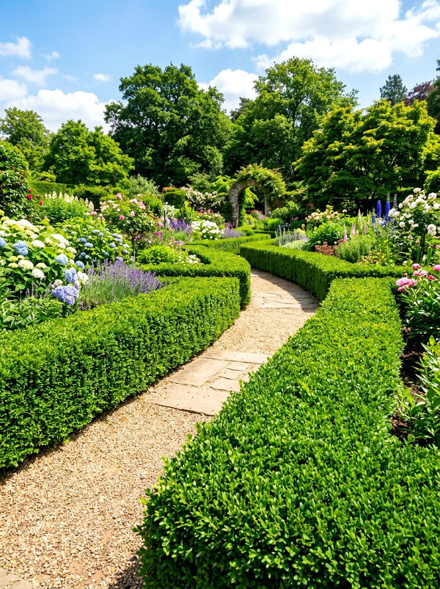 Boxwood Hedge Border - 30 cottage landscaping ideas