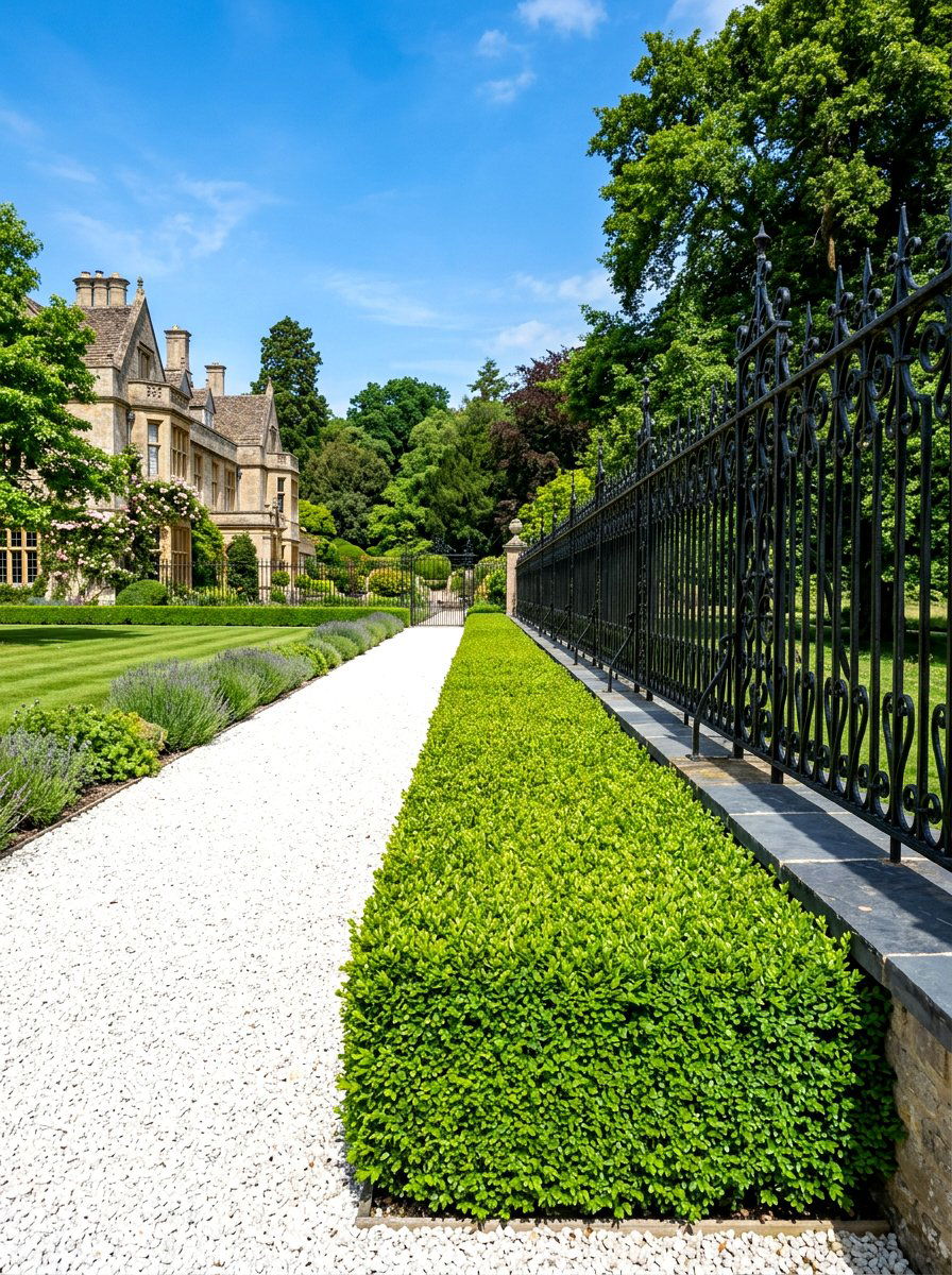 Boxwood Hedge Border - 30 fence border ideas