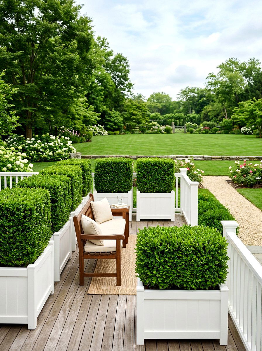 Boxwood Hedge Deck Privacy - 30 deck privacy ideas