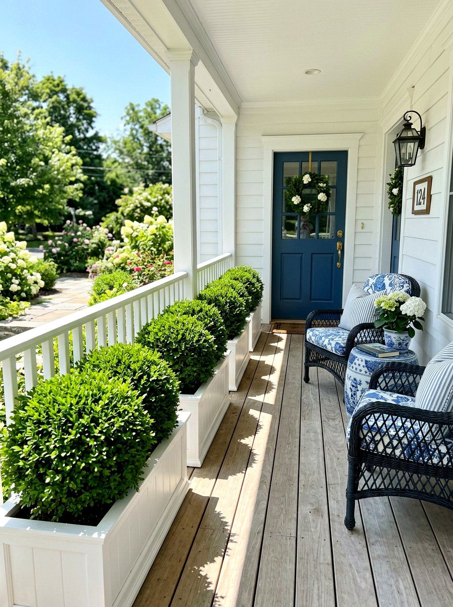 Boxwood Hedge For Porch - 30 front porch privacy ideas