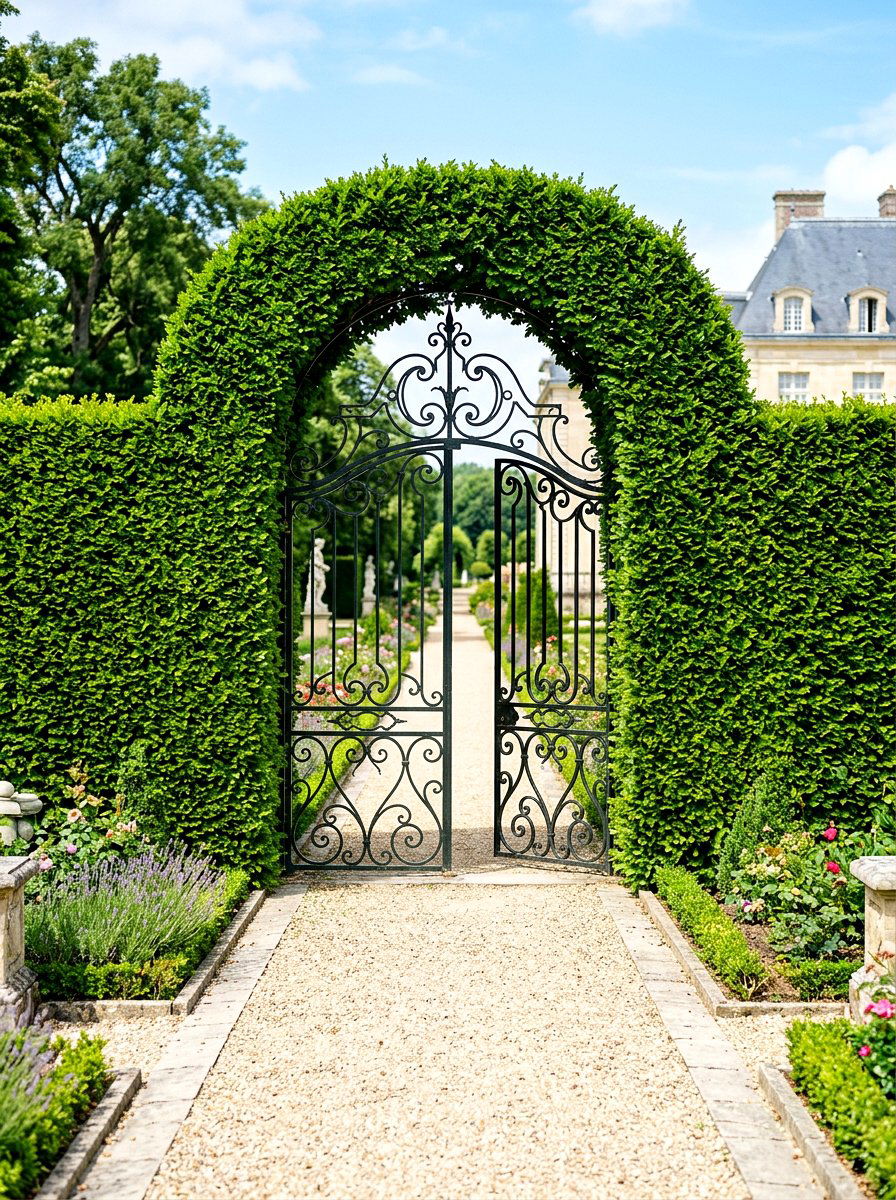 Boxwood Hedge Gate - 30 garden gate ideas