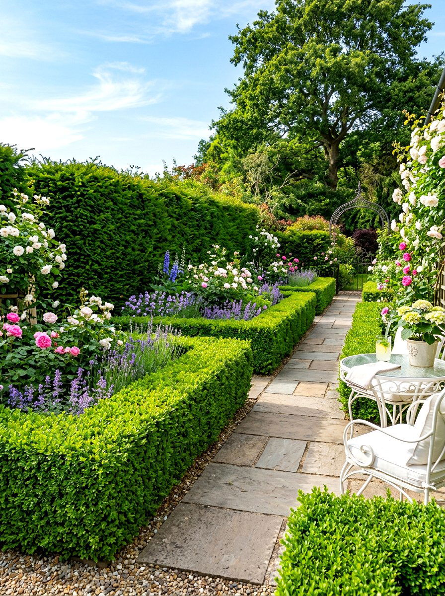 Boxwood Hedge Privacy Screen - 30 Nancy Meyers patio ideas