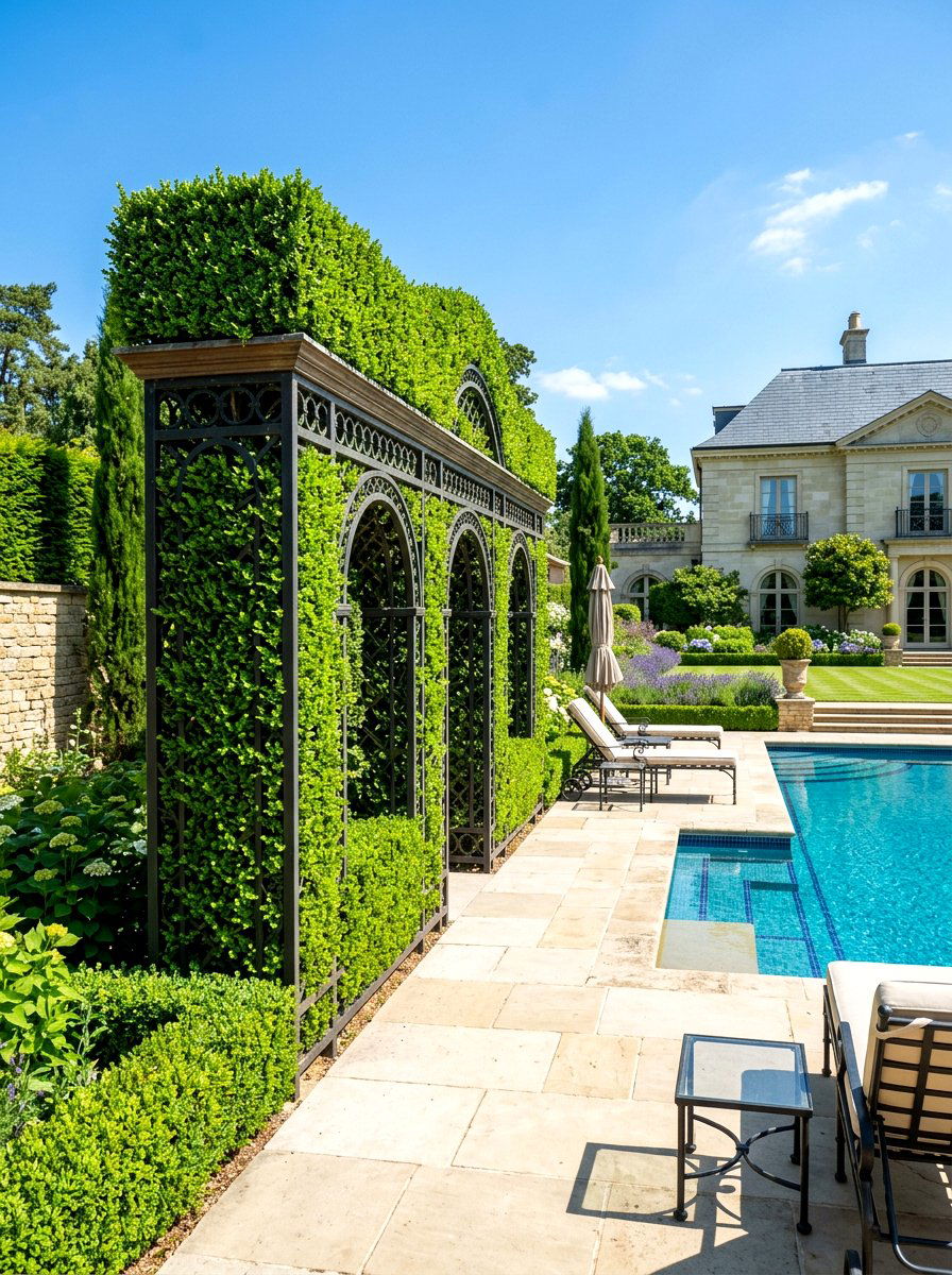 Boxwood Hedge Trellis - 30 trellis privacy ideas