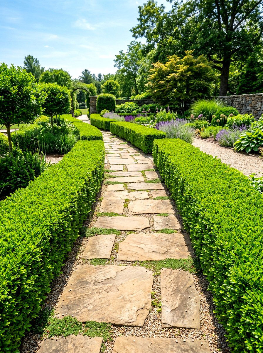 Boxwood Hedge Trim - 30 modern cottage garden ideas