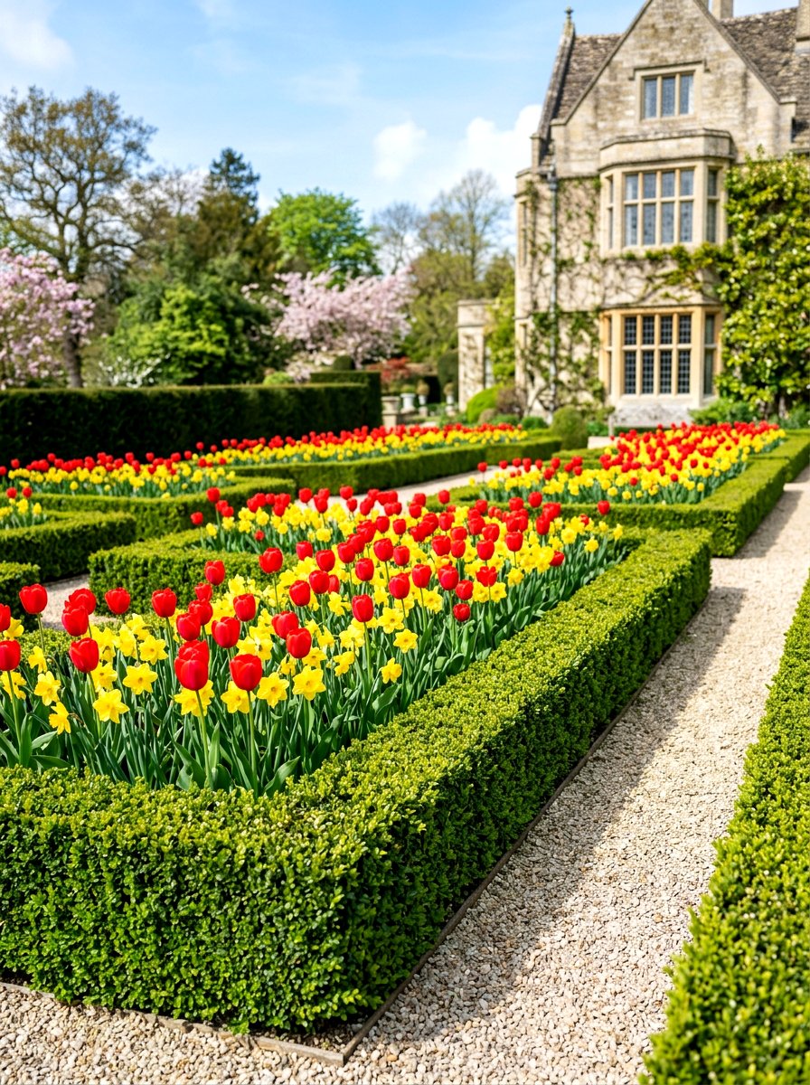 Boxwood Hedge With Seasonal Flowers - 30 front porch flower bed ideas