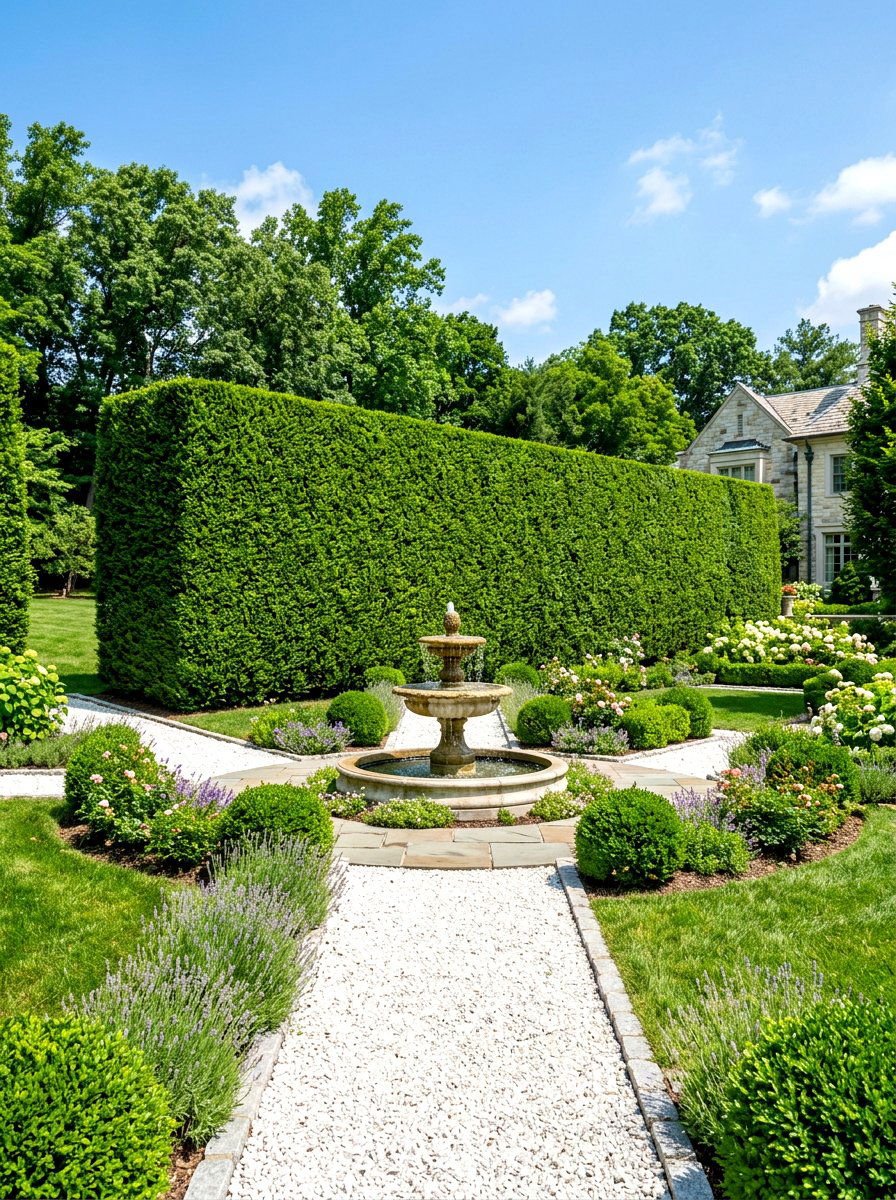 Boxwood Hedge - 30 backyard privacy ideas