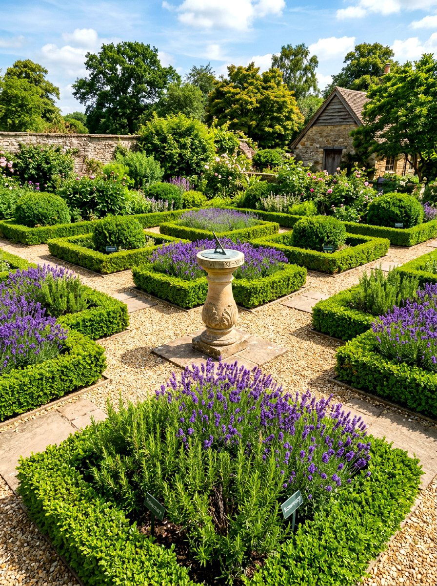 Boxwood Herb Garden - 30 boxwood border ideas