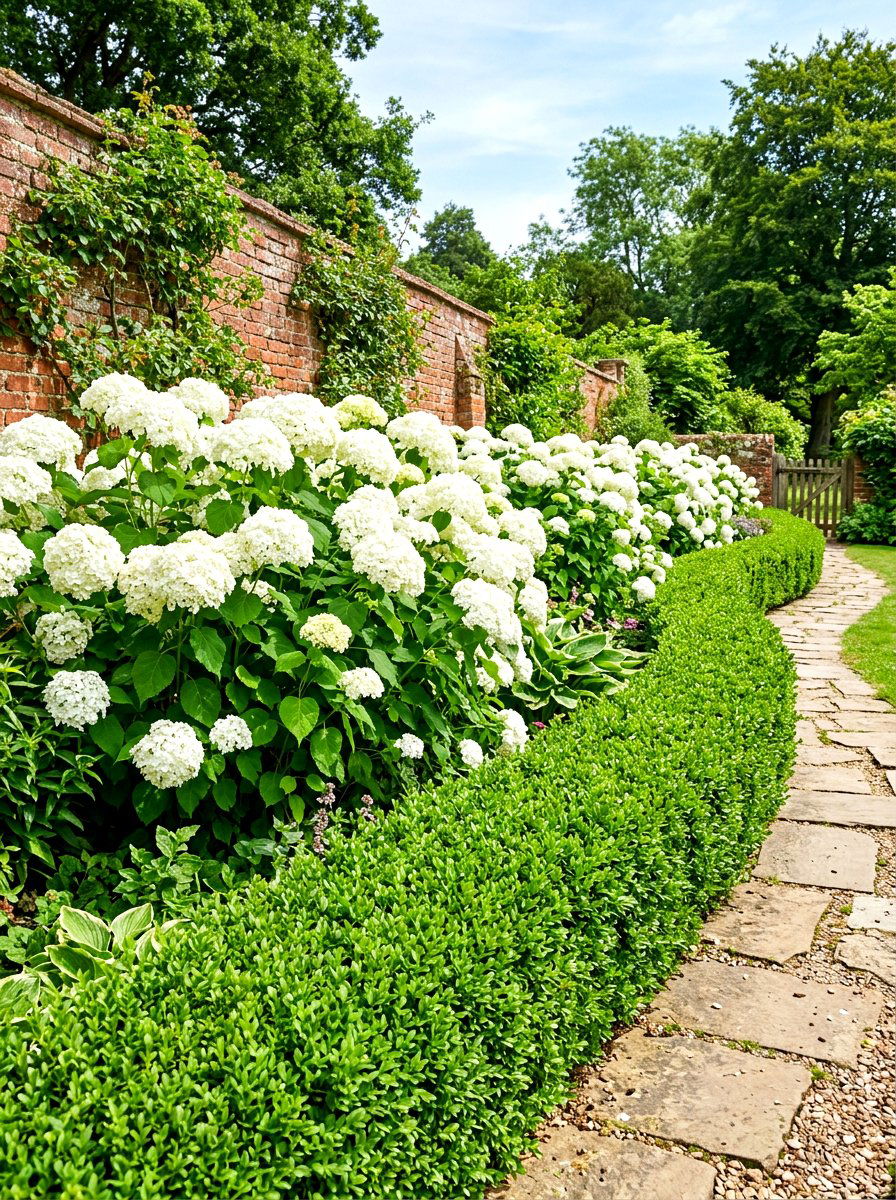 Boxwood Hydrangea Border - 30 boxwood garden ideas