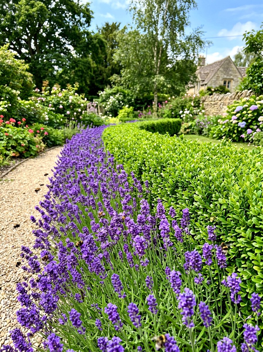 Boxwood Lavender Hedge - 30 boxwood border ideas