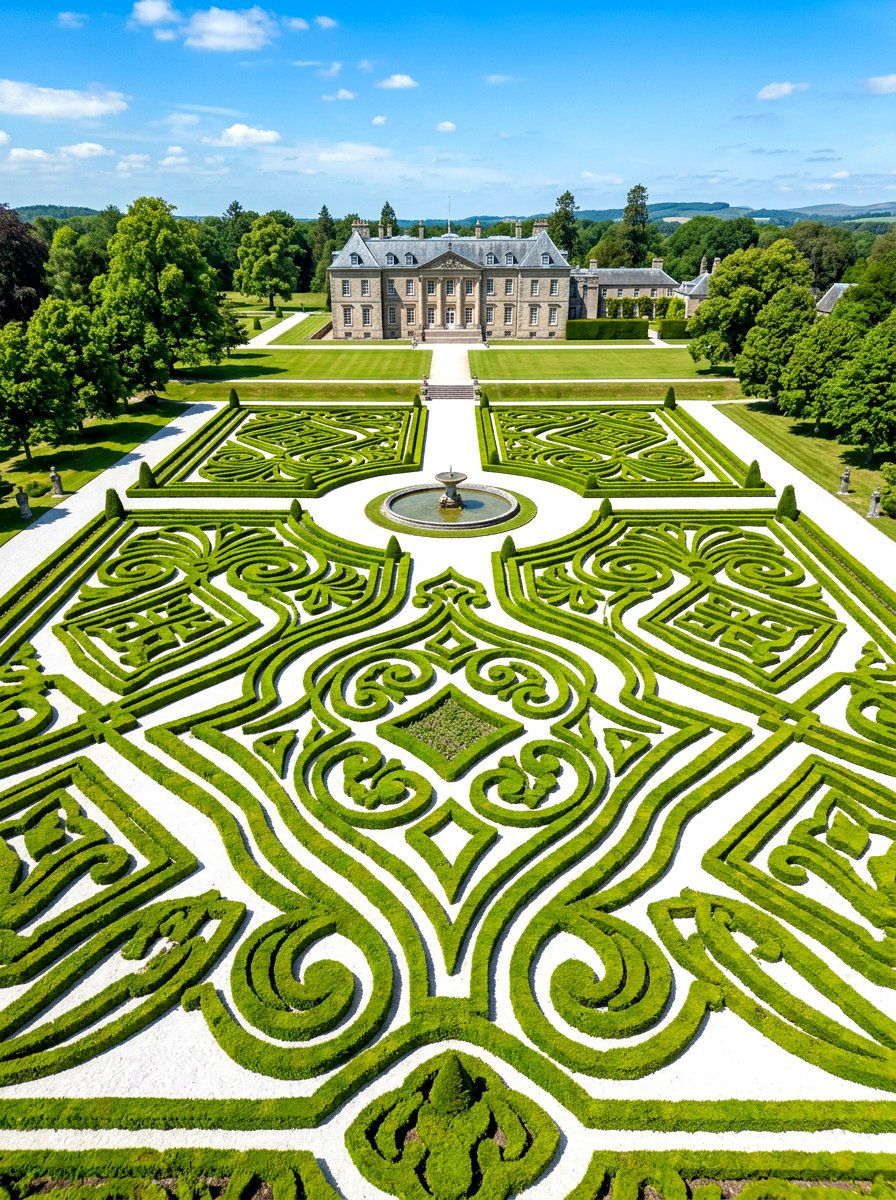 Boxwood Parterre Garden - 30 boxwood border ideas