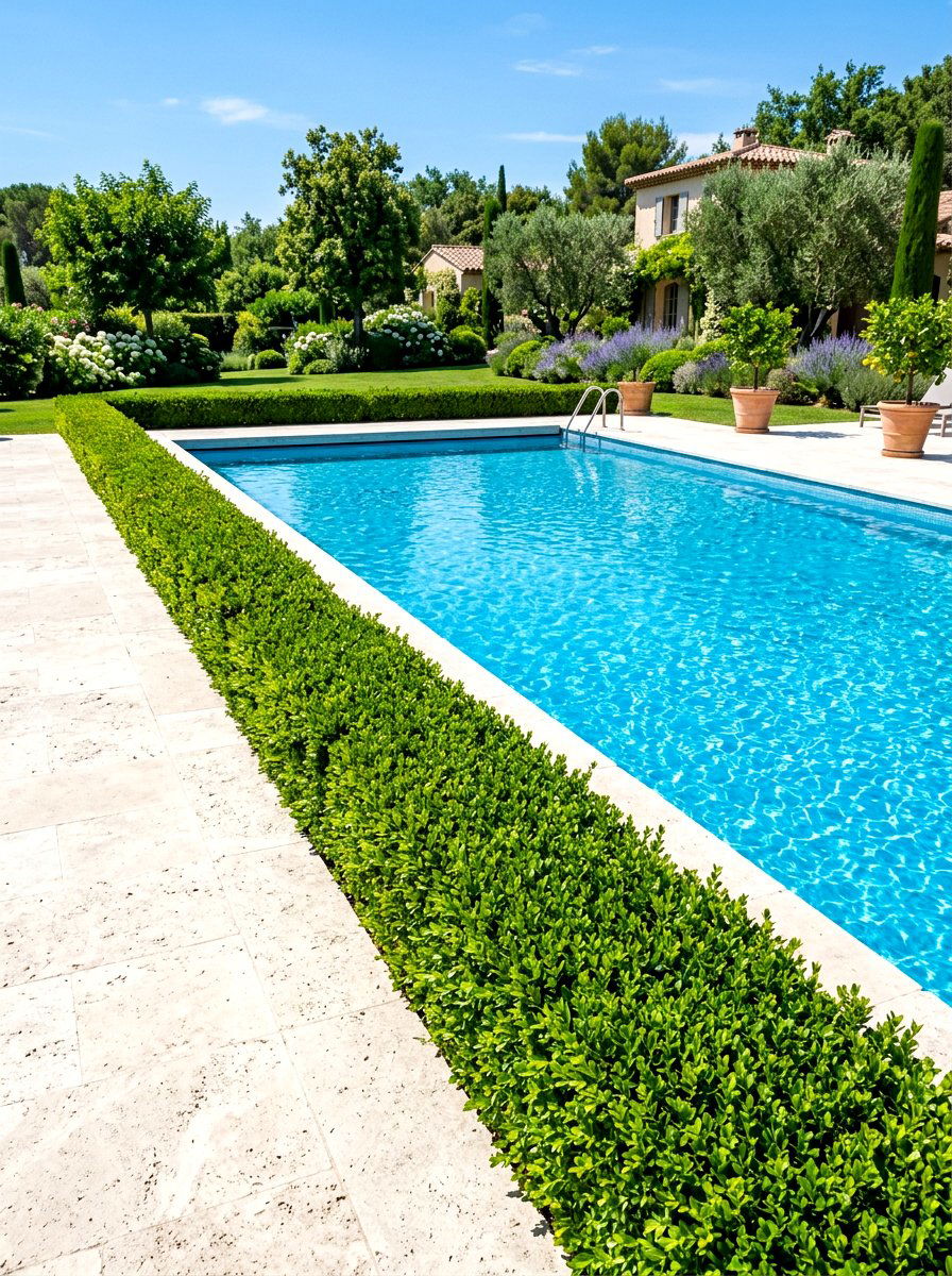 Boxwood Pool Border - 30 boxwood border ideas