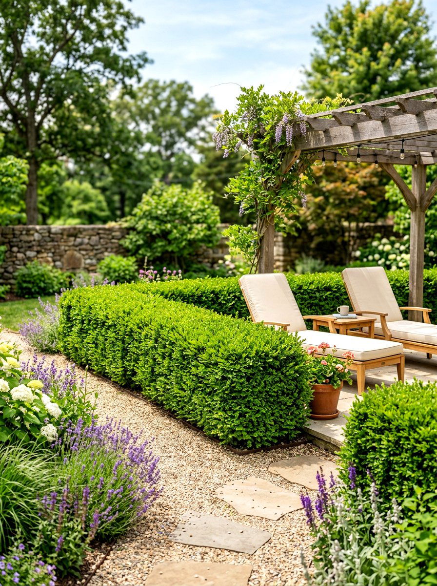 Boxwood Privacy Border - 30 boxwood border ideas