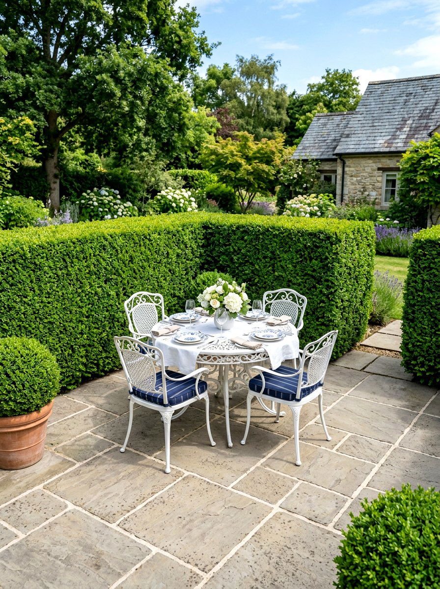 Boxwood Privacy Hedge - 30 private patio screen ideas