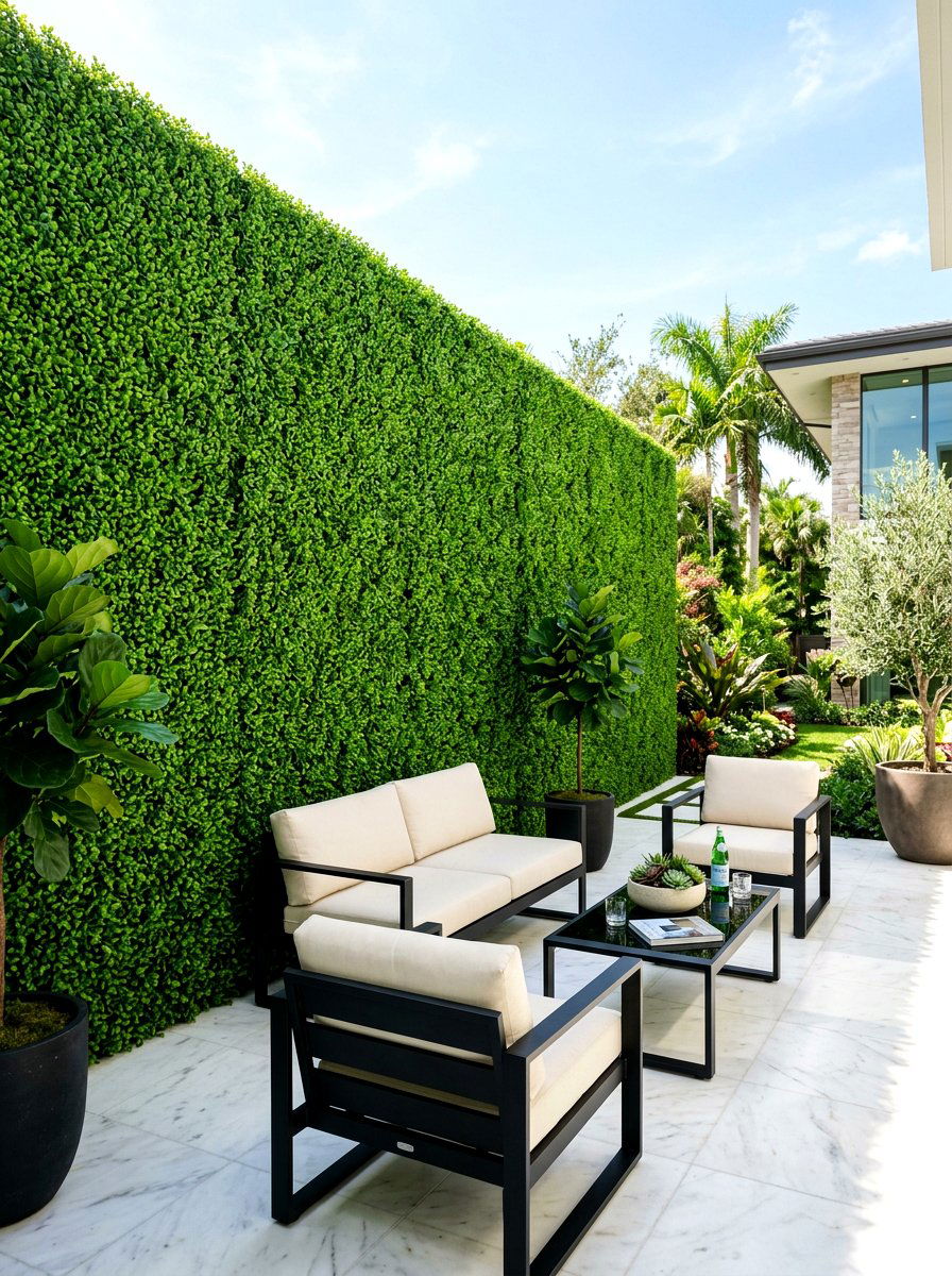 Boxwood Privacy Wall - 30 privacy fence ideas