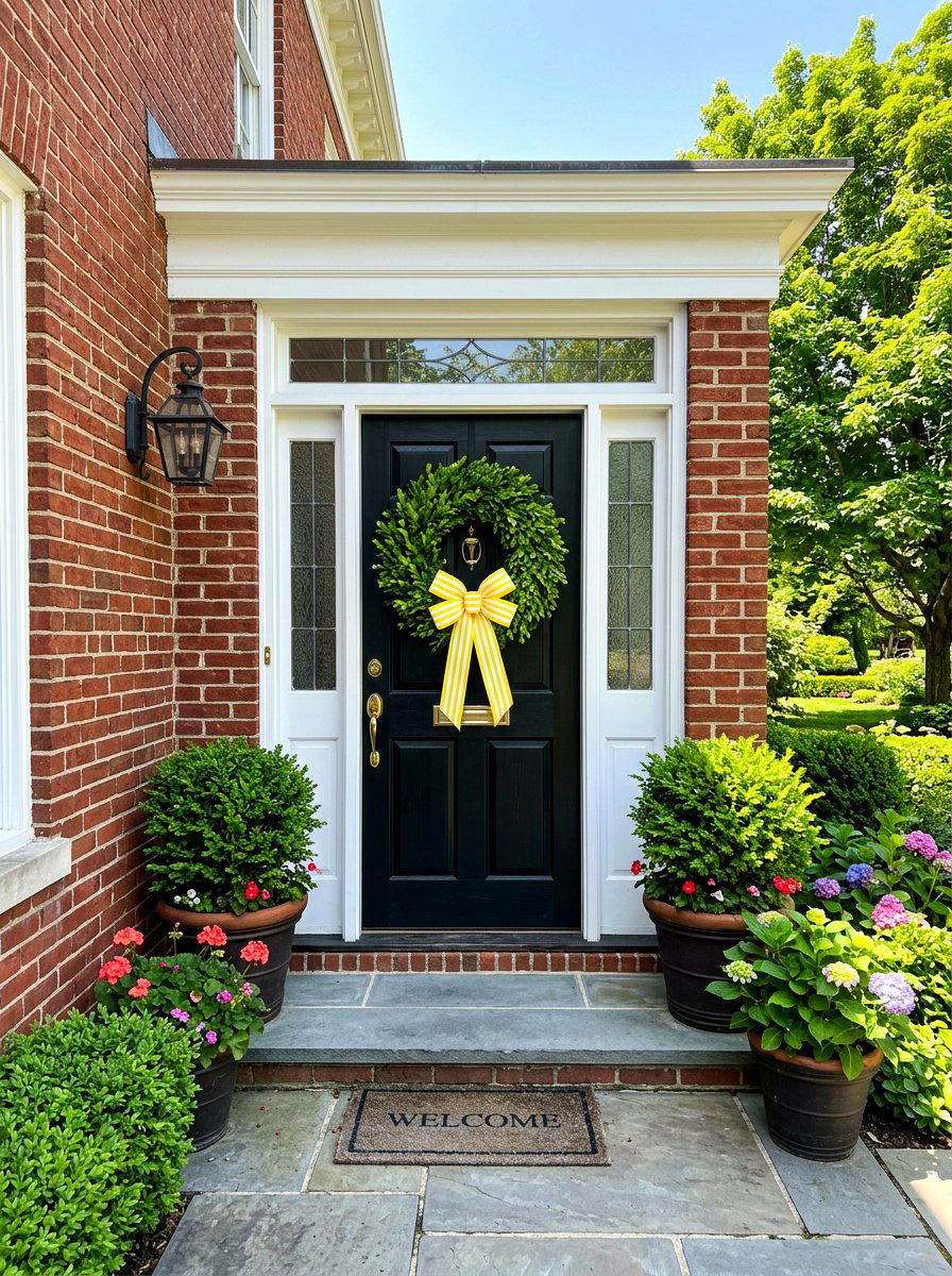 Boxwood Ribbon - 30 summer wreath ideas