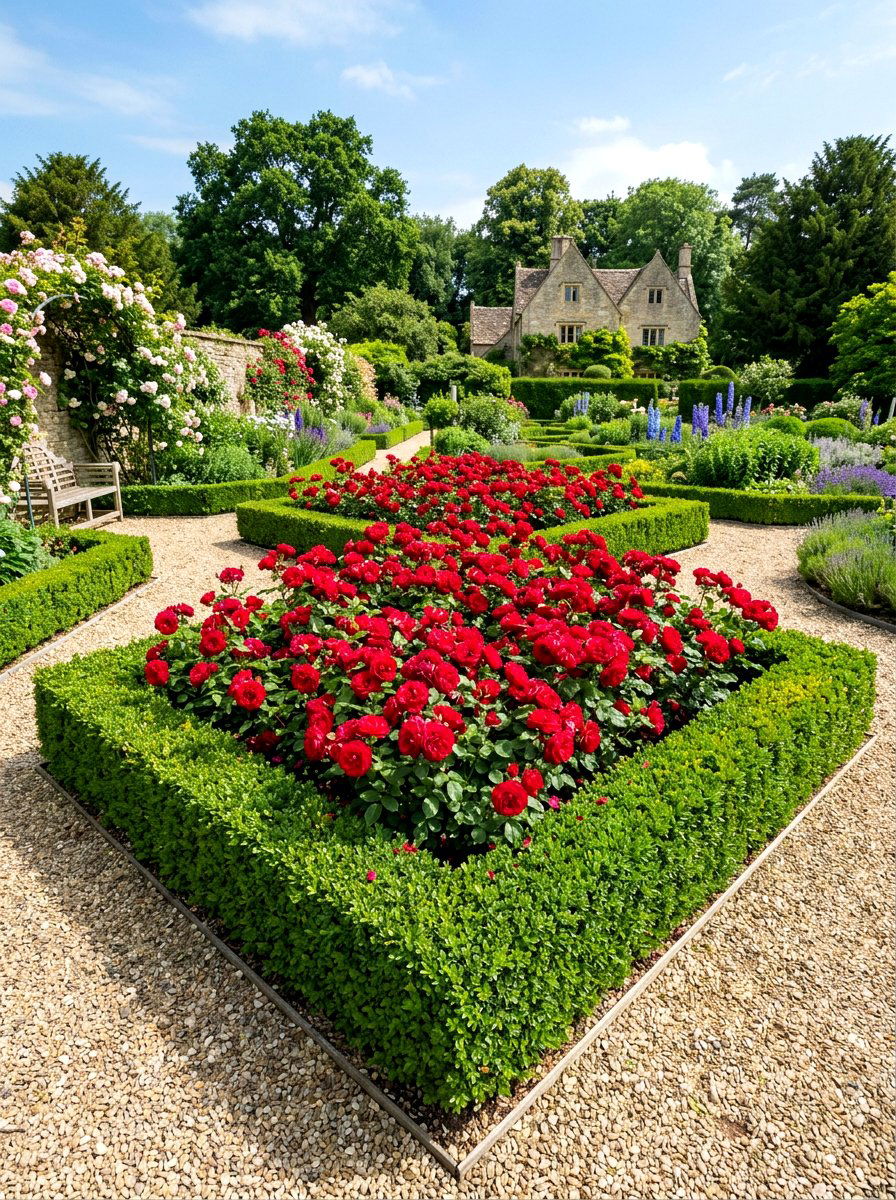 Boxwood Rose Garden - 30 boxwood garden ideas