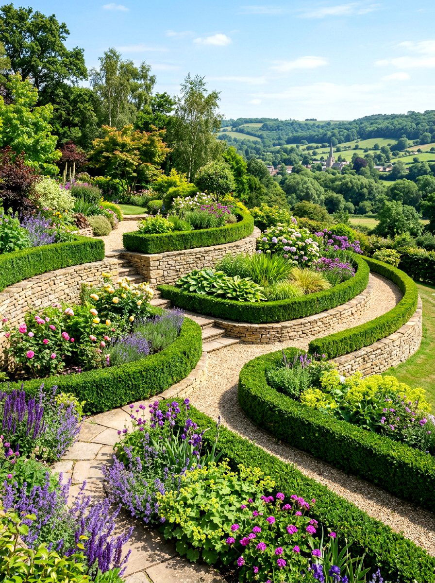 Boxwood Terrace Lining - 30 boxwood border ideas