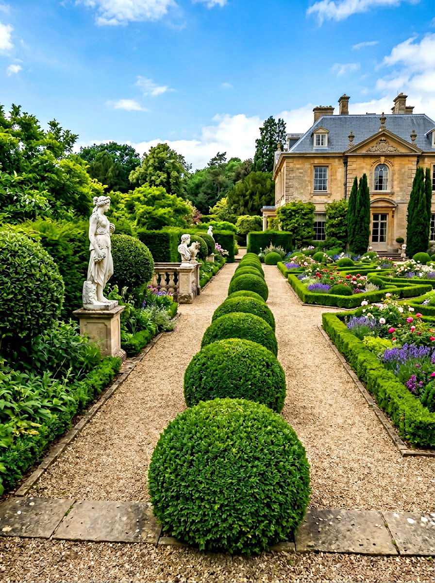 Boxwood Topiary Fence - 30 living privacy wall ideas