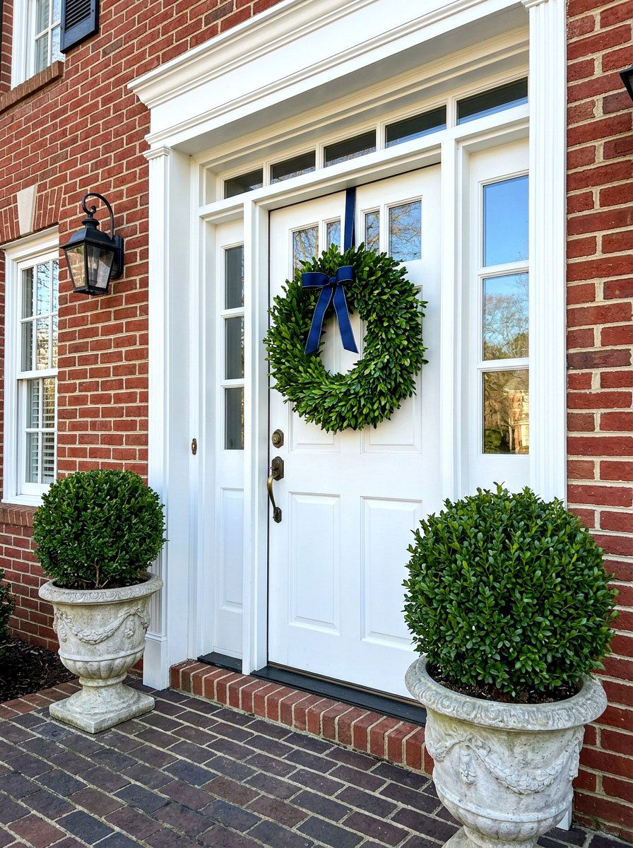 Boxwood Winter Wreath - 30 winter wreath ideas