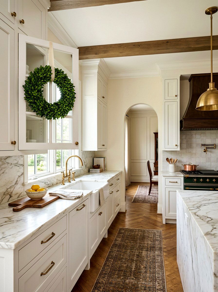 Boxwood Wreath - 30 renter friendly old money decor ideas