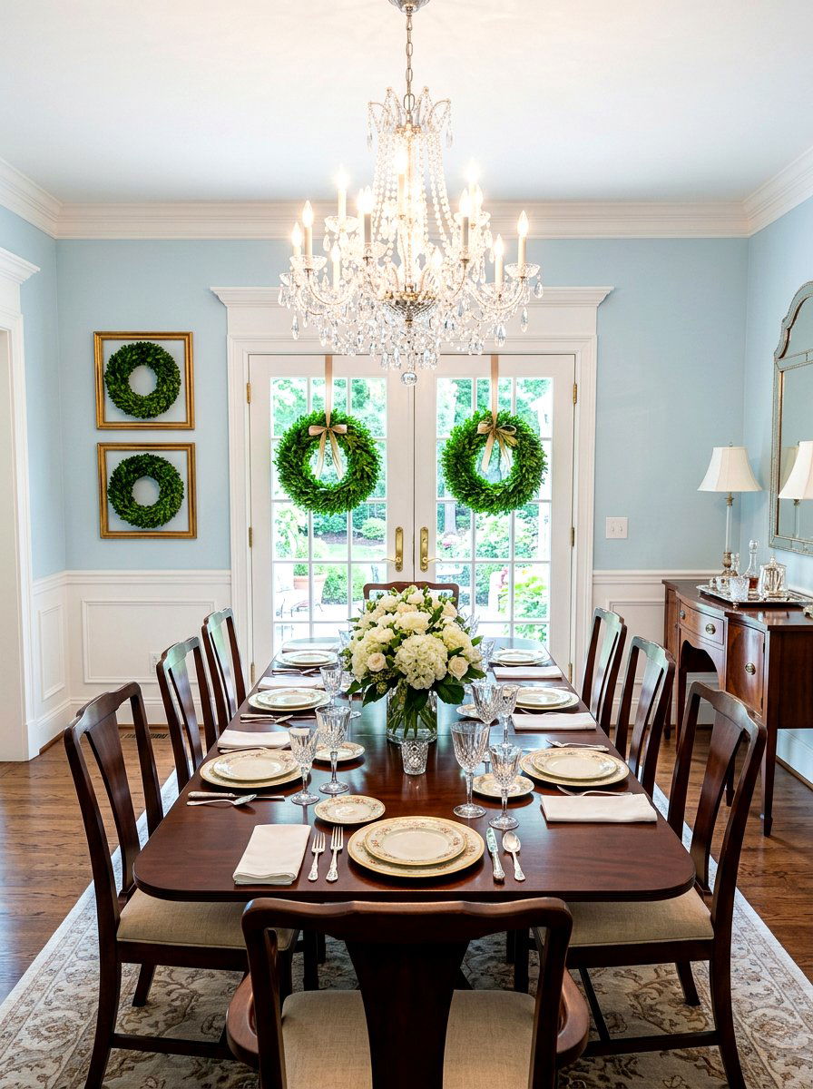 Boxwood Wreath Wall Decor - 30 southern prep decor ideas
