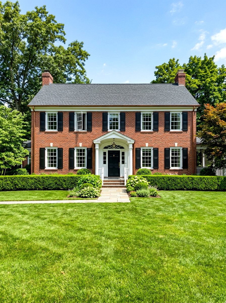 Boxwood hedge border - 30 colonial front yard ideas