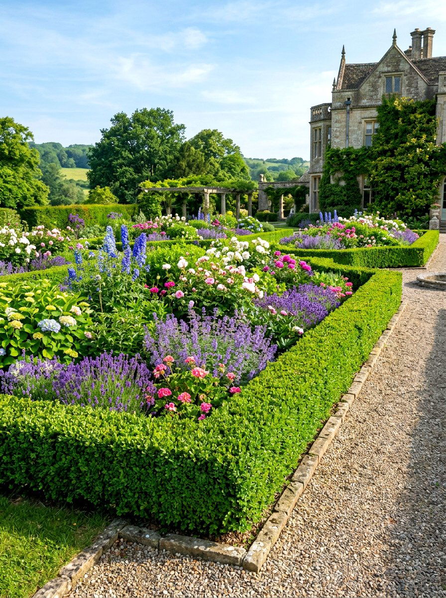 Boxwood hedge border - 30 curb appeal landscaping ideas