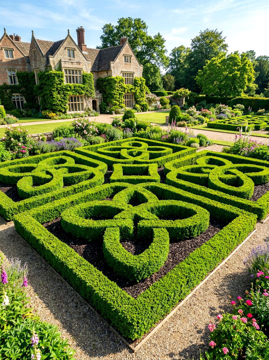 Boxwood knot garden - 30 knot garden ideas