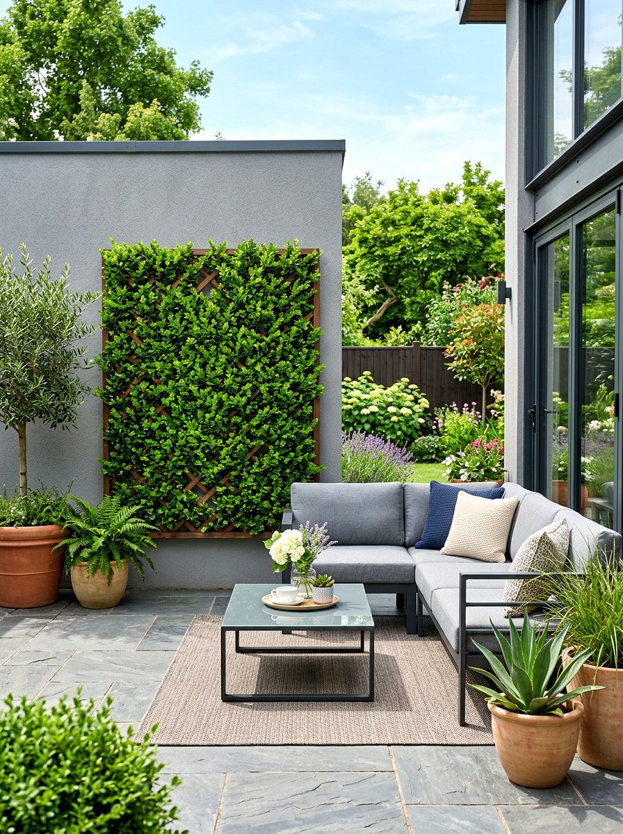 Boxwood lattice panel - 30 lattice screen patio ideas