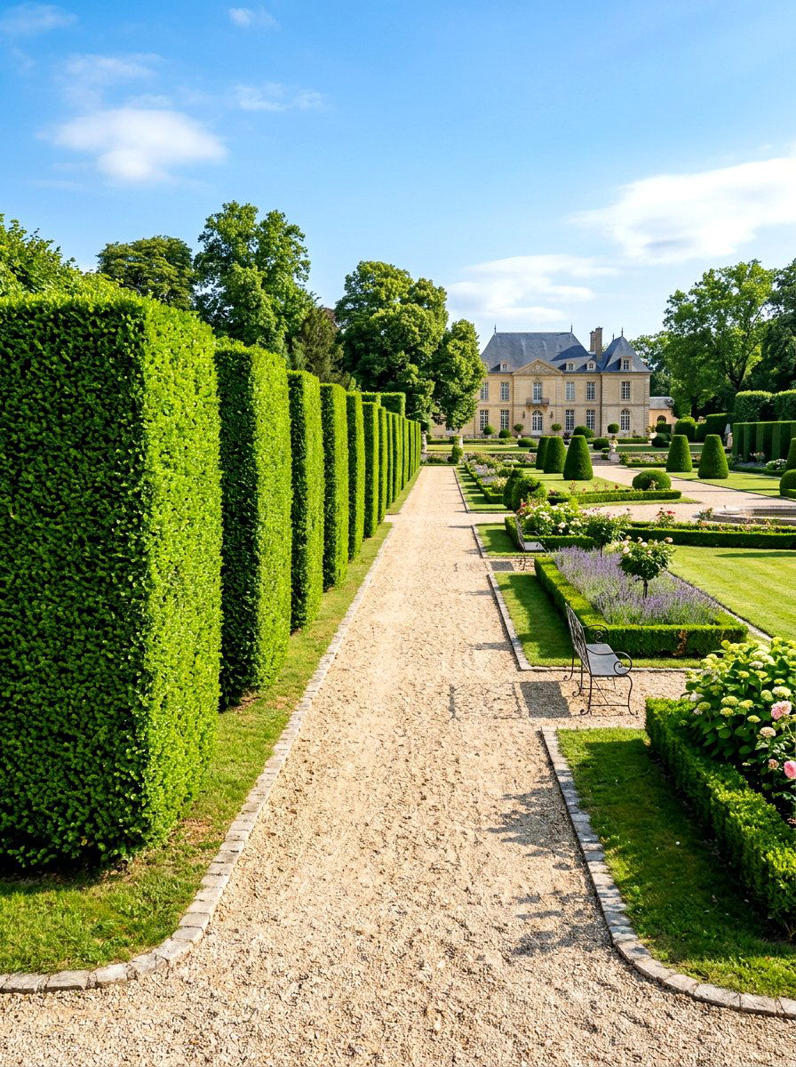 Boxwood living fence - 30 evergreen privacy border ideas