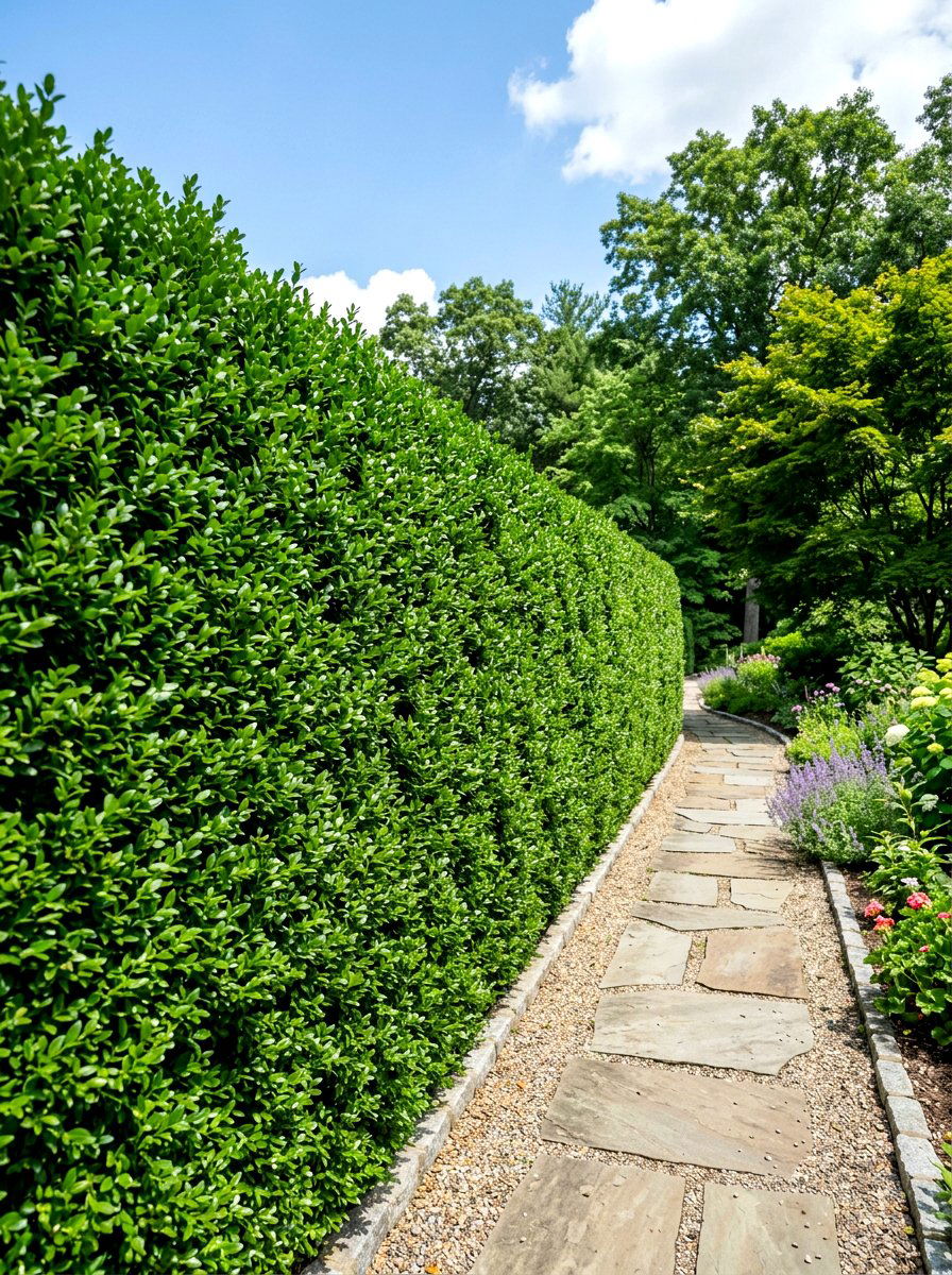 Boxwood privacy hedge - 30 boxwood front yard ideas