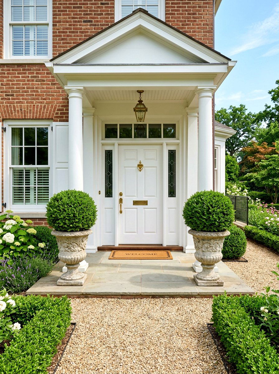 Boxwood topiary containers - 30 porch container garden ideas