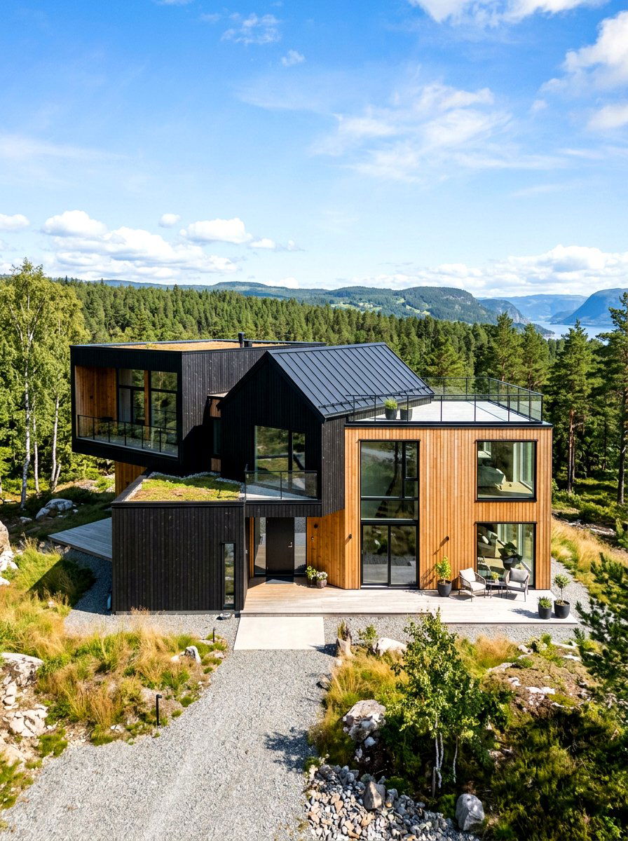 Boxy modular architecture Scandinavian house - 30 Scandinavian house exterior ideas