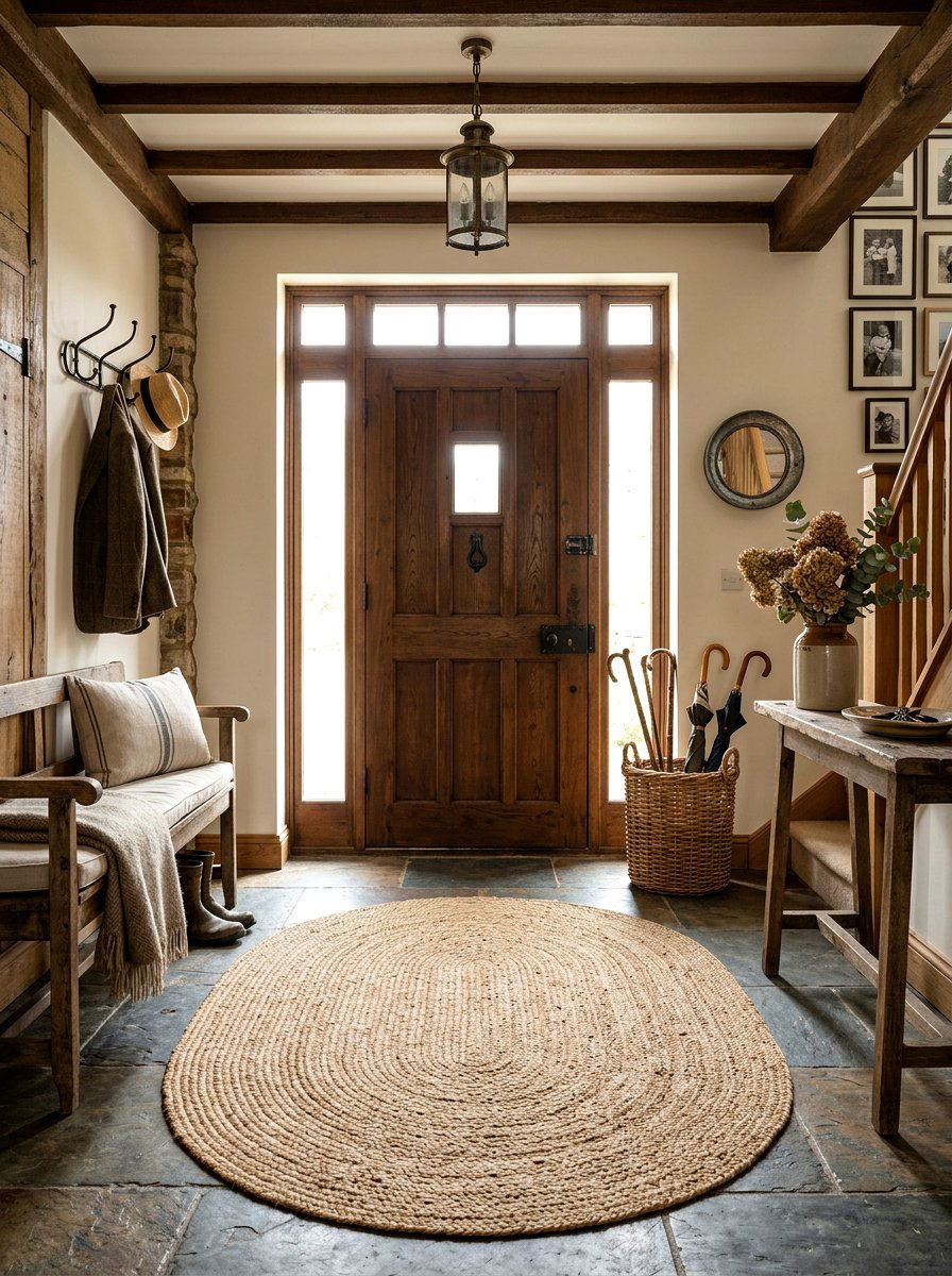 Braided Jute Rug - 30 foyer rug ideas