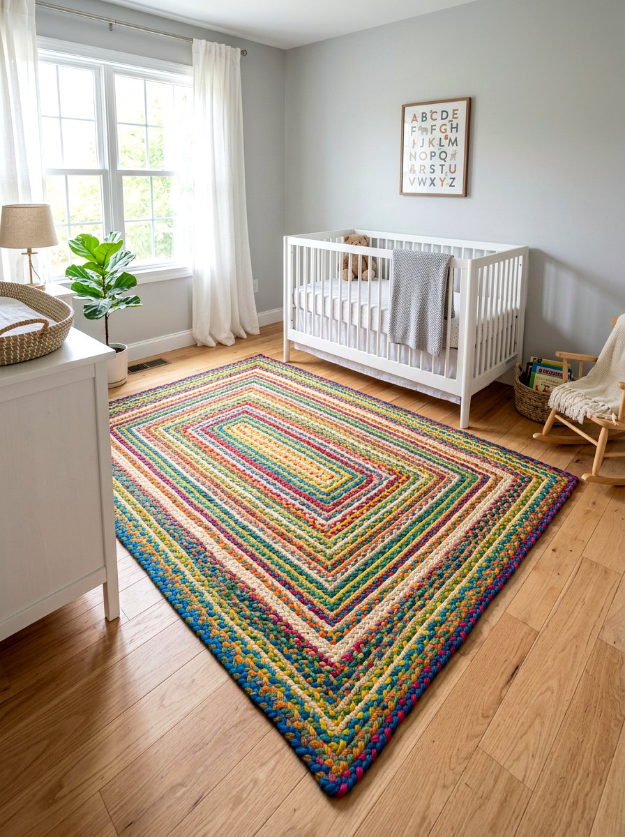 Braided Nursery Rug - 30 vintage baby room ideas