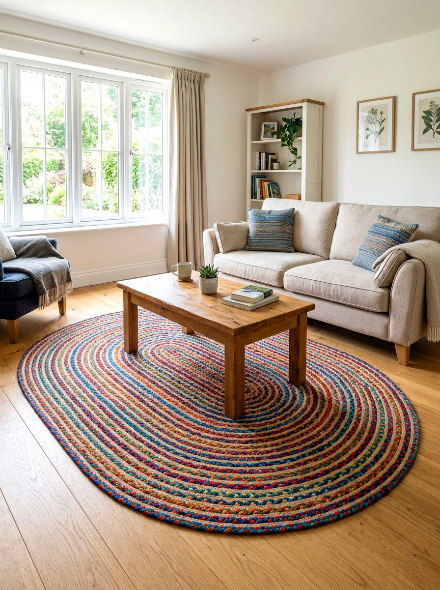 Braided Rug Floor - 30 analog home decor ideas