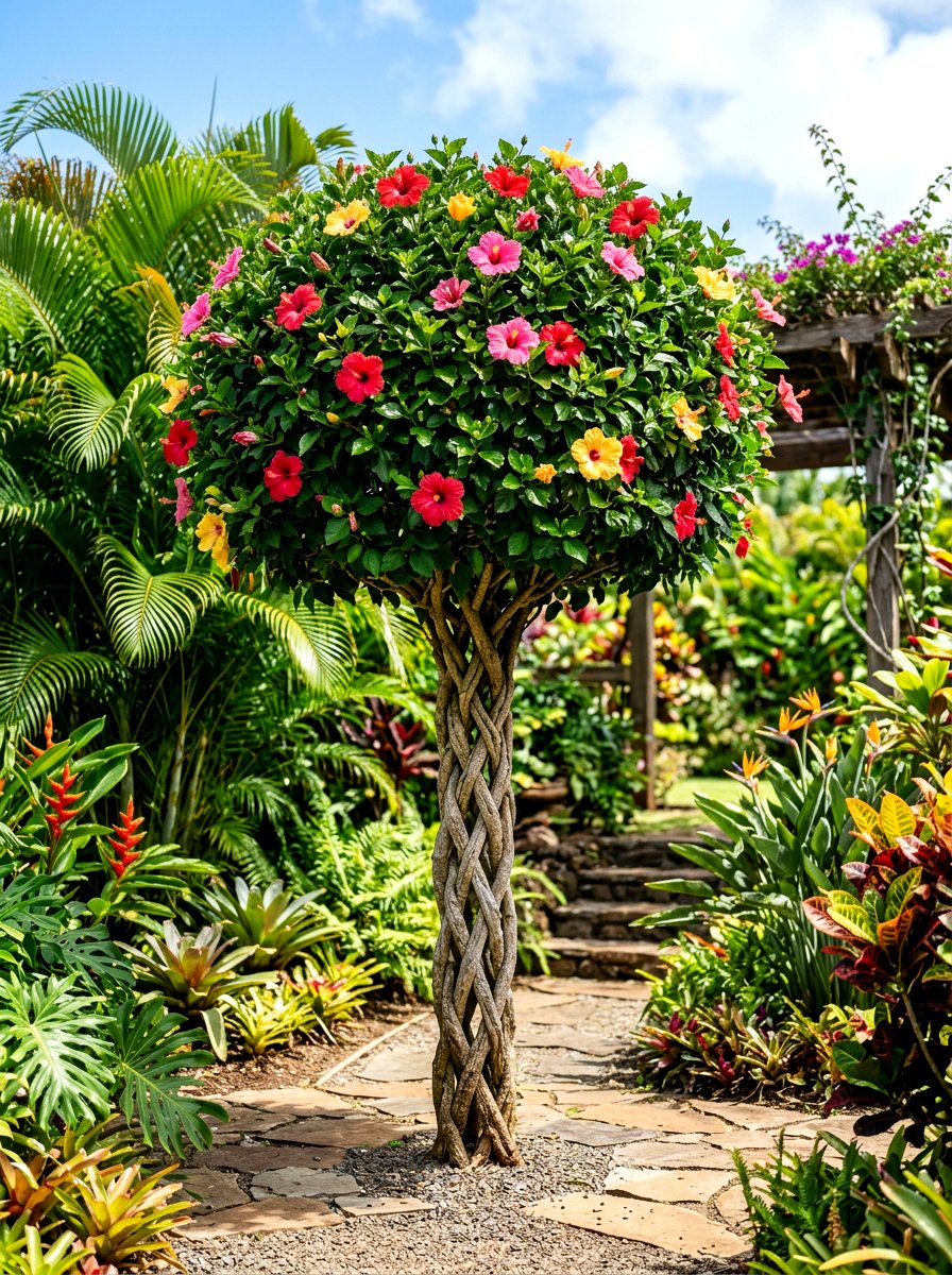 Braided Trunk Topiary - 30 topiary garden ideas