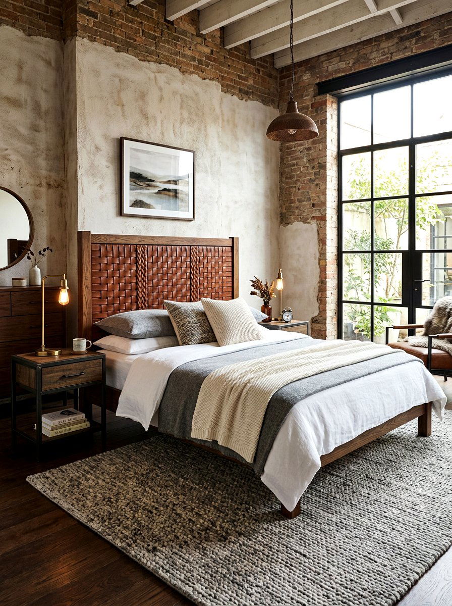 Braided leather headboard - 30 sculptural headboard ideas