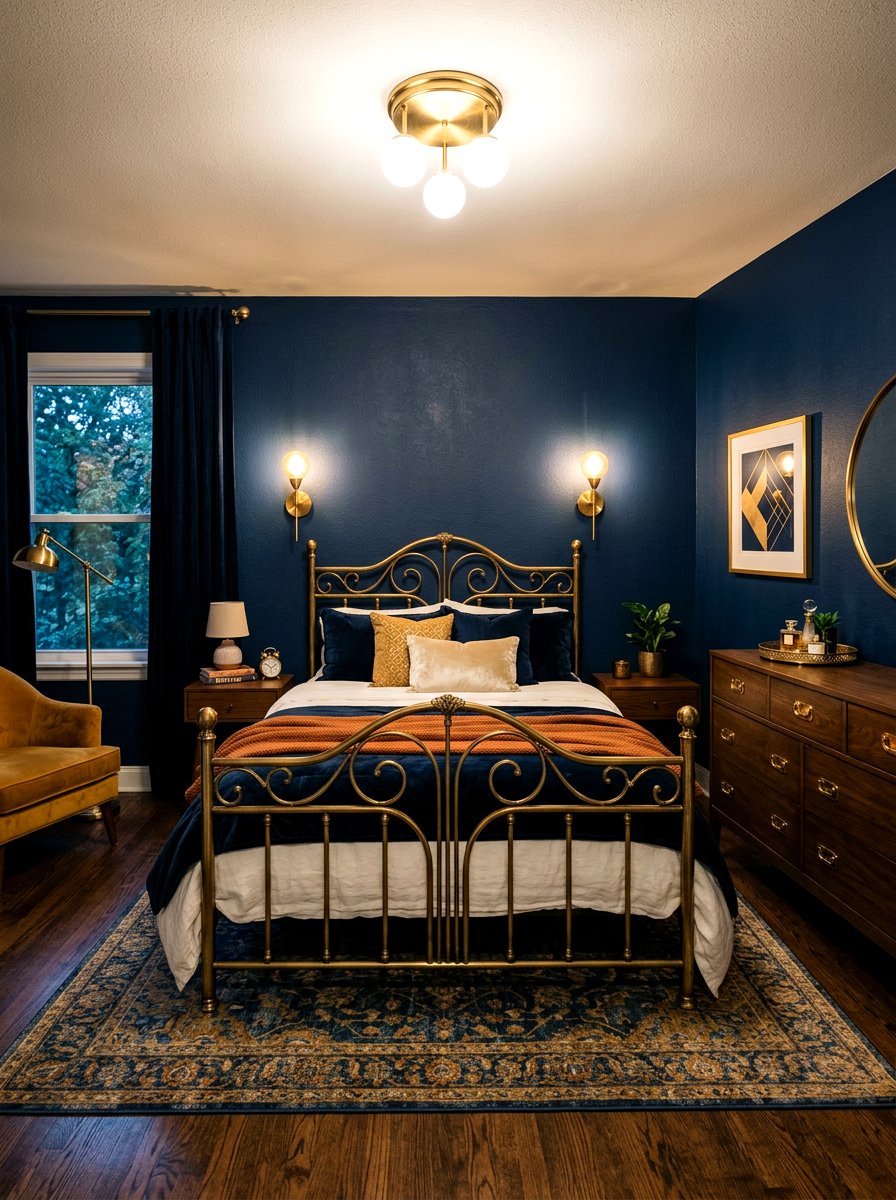 Brass Accent Bedroom - 30 seventies bedroom ideas