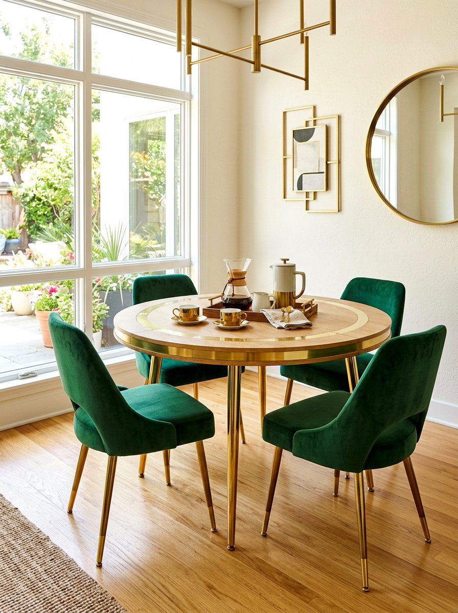 Brass Accent Breakfast Table - 30 round breakfast table ideas