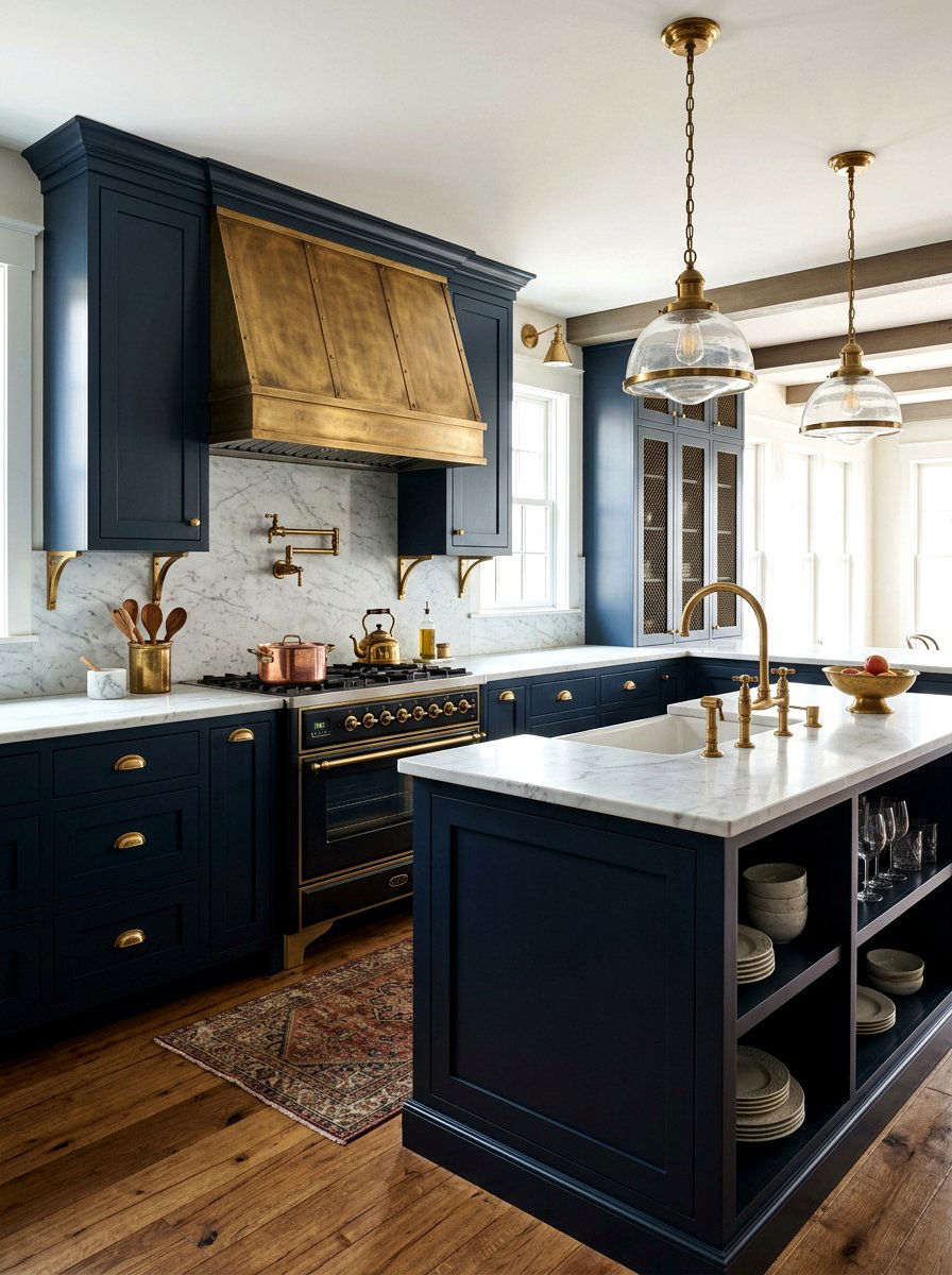 Brass Accent Kitchen - 30 bakery style kitchen ideas